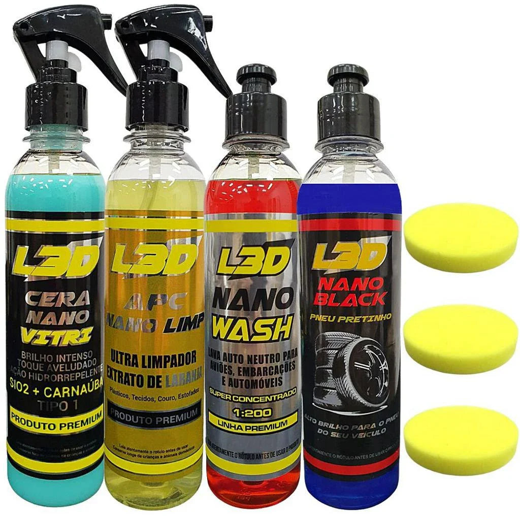 Kit Limpeza Automotiva Profissional Completo