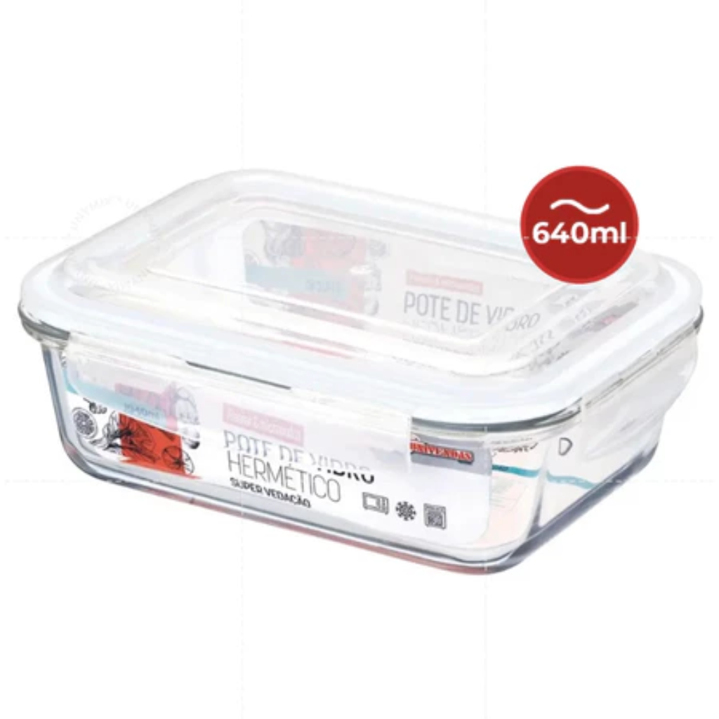 [ÚLTIMAS UNIDADES] Kit Potes de Vidro Hermético Retangular 10 Unidades