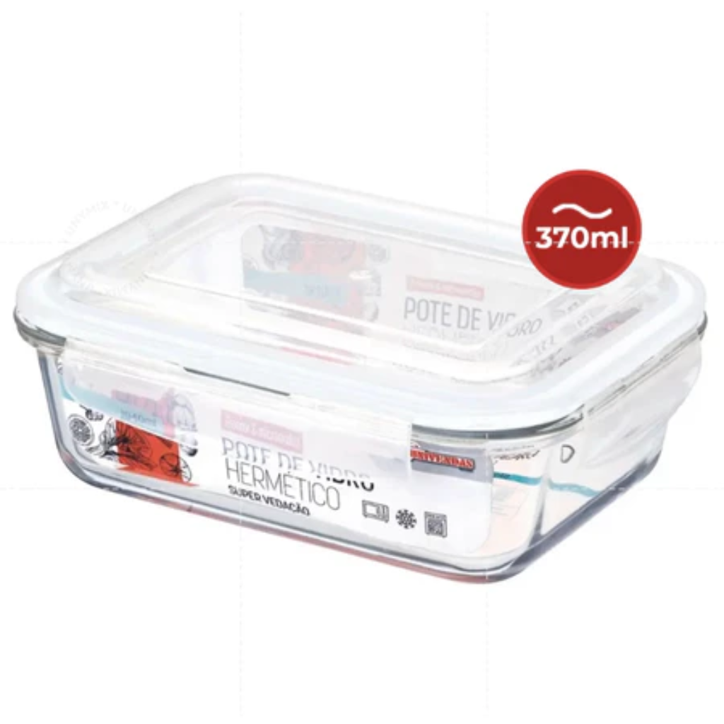 [ÚLTIMAS UNIDADES] Kit Potes de Vidro Hermético Retangular 10 Unidades